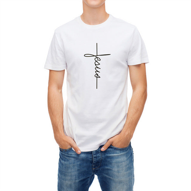 Men's Short Sleeve Jesus Christ Cross Print T-Shirt - ARCHSHOPE
