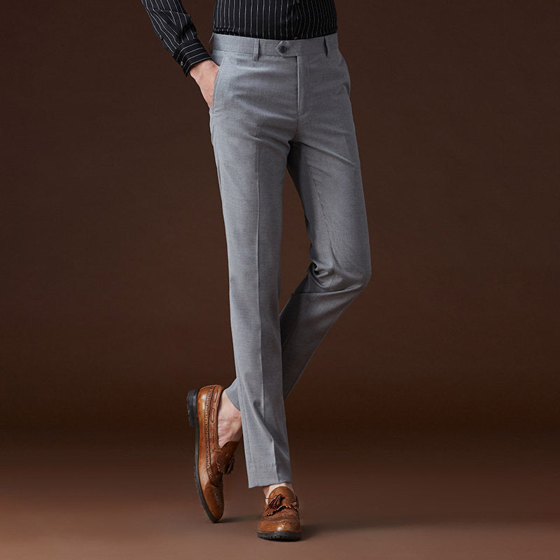 Trendy Suit Pants NNon-Iron Texture Casual Long Pants