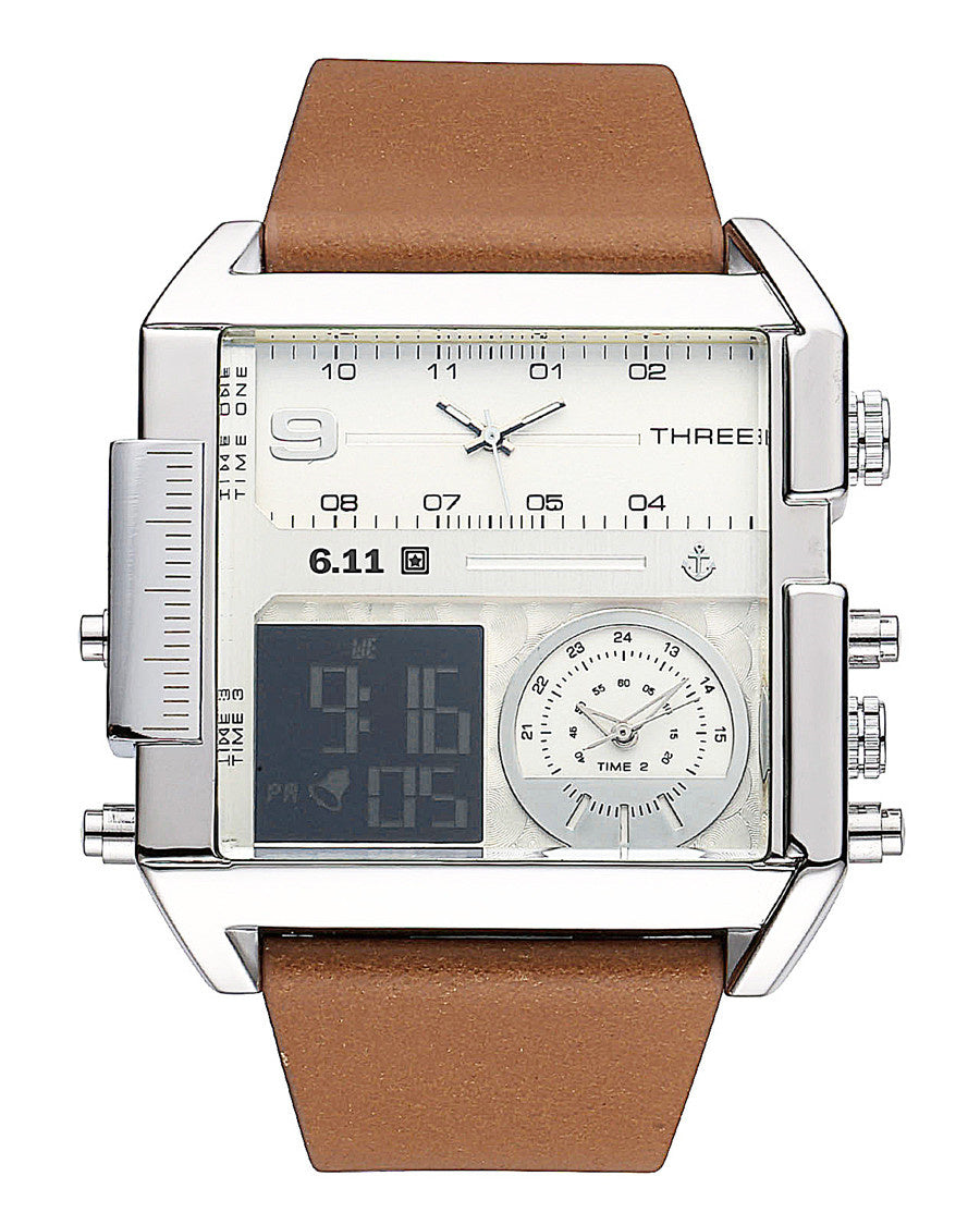 611 date 8145 countdown waterproof backlight luminous double display electronic watch - ARCHSHOPE