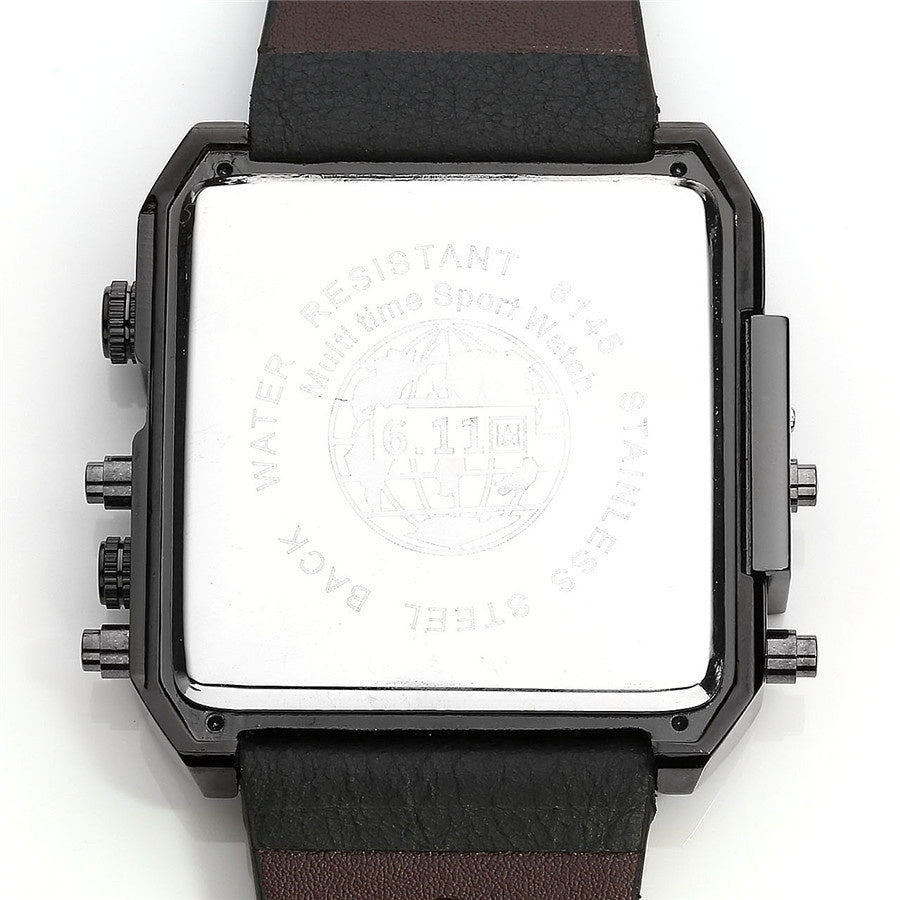 611 date 8145 countdown waterproof backlight luminous double display electronic watch - ARCHSHOPE