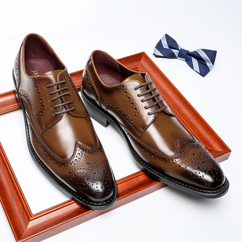 Chaussures en cuir véritable de style britannique pour le travail et les loisirs