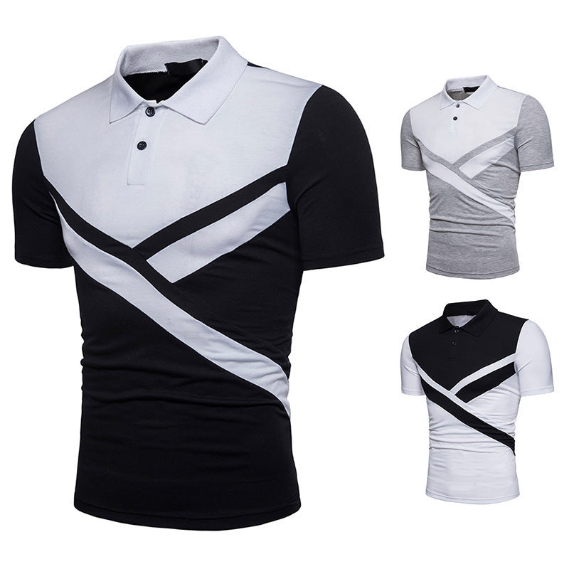 Irregular Stitching Short-Sleeved t-Shirt Polo Shirt - ARCHSHOPE