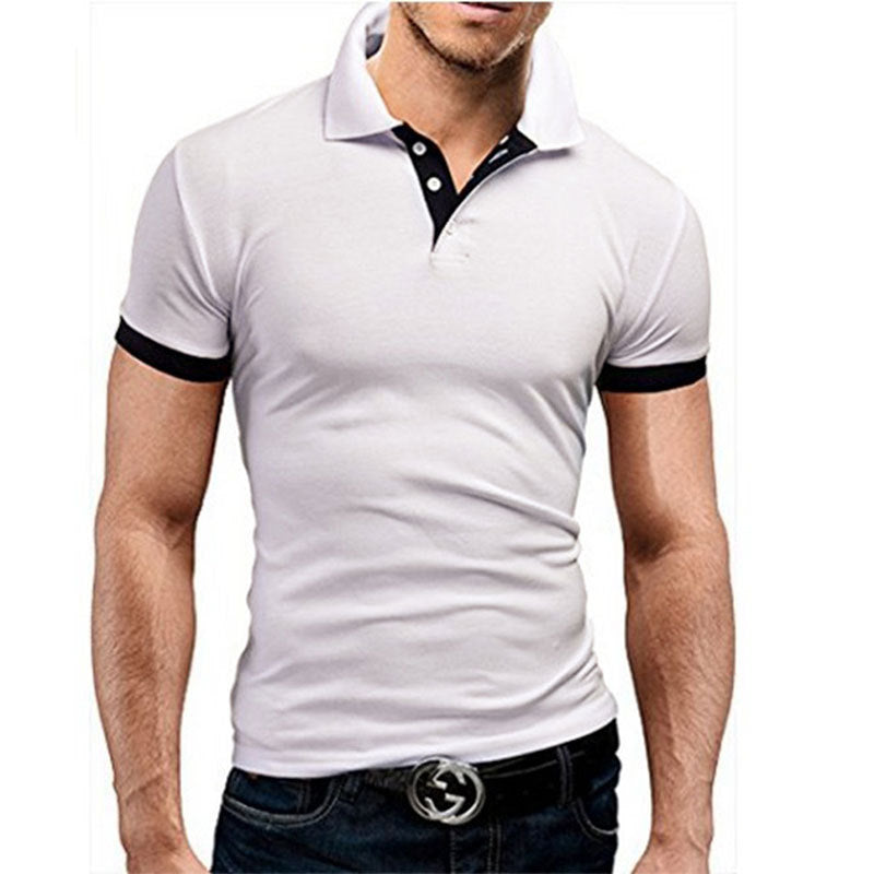 Men Tee Polo-Shirt Shorts-Sleeve Business Stritching MTP129 Men's Luxury Summer Covrlge - ARCHSHOPE