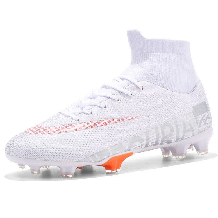 Men Soccer Shoes High Ankle Football Boots Cleats Grass Training
