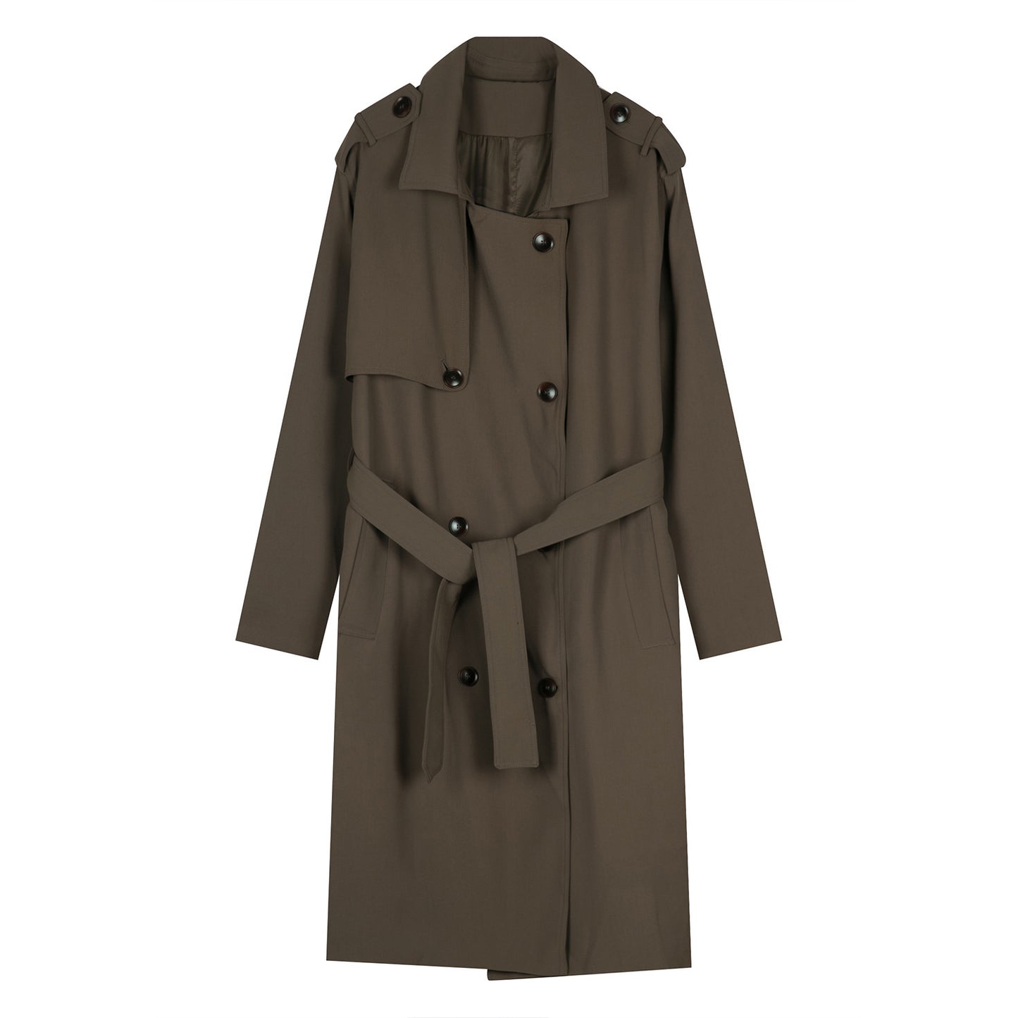 Zweireihiger einfacher Trenchcoat Herrengürtel