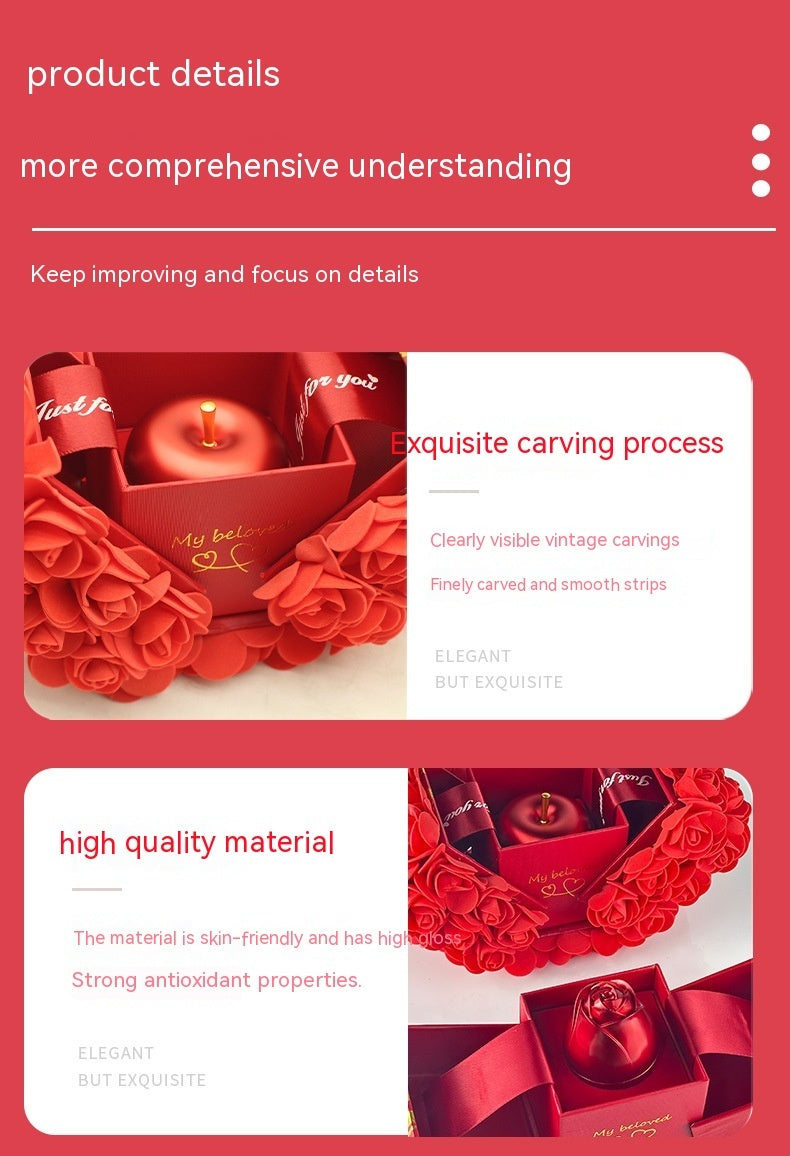 Valentines Day Gift Soap Rose Gift Box Crystal Pendant Necklace Eternal Flower Jewelry Box Set Wedding Birthday Gift For Girlfriend - ARCHSHOPE