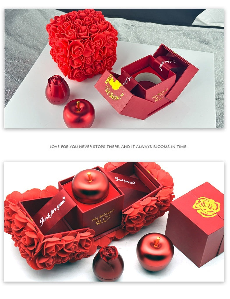 Valentines Day Gift Soap Rose Gift Box Crystal Pendant Necklace Eternal Flower Jewelry Box Set Wedding Birthday Gift For Girlfriend - ARCHSHOPE