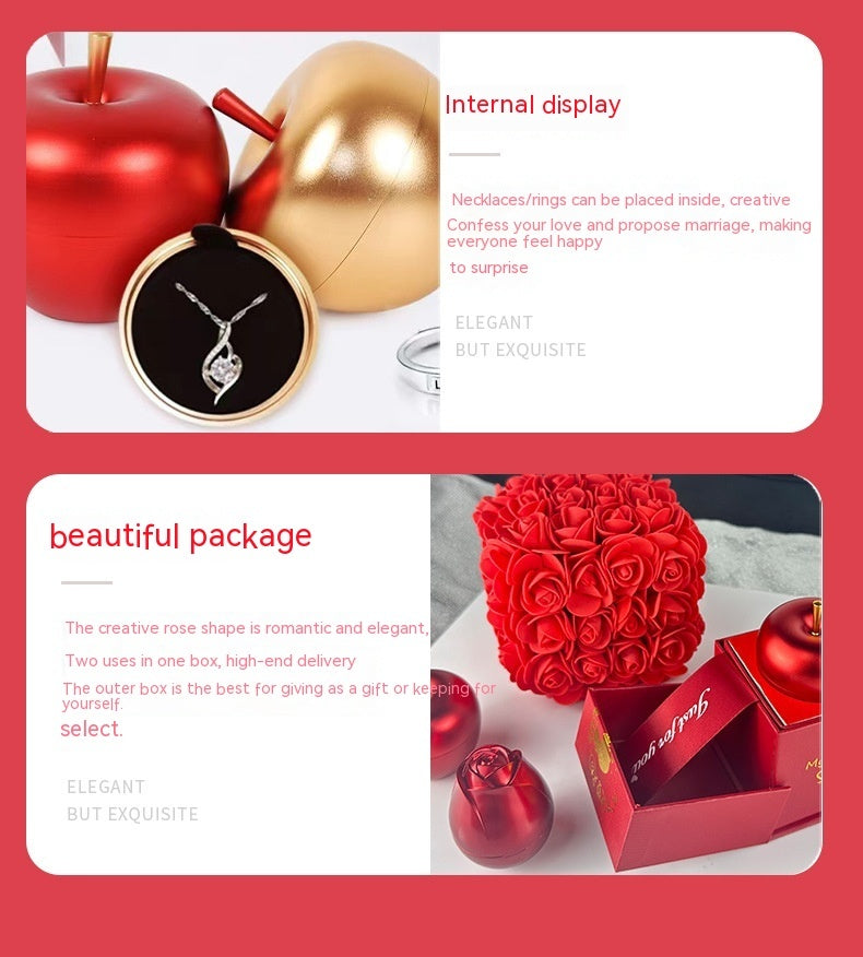 Valentines Day Gift Soap Rose Gift Box Crystal Pendant Necklace Eternal Flower Jewelry Box Set Wedding Birthday Gift For Girlfriend - ARCHSHOPE