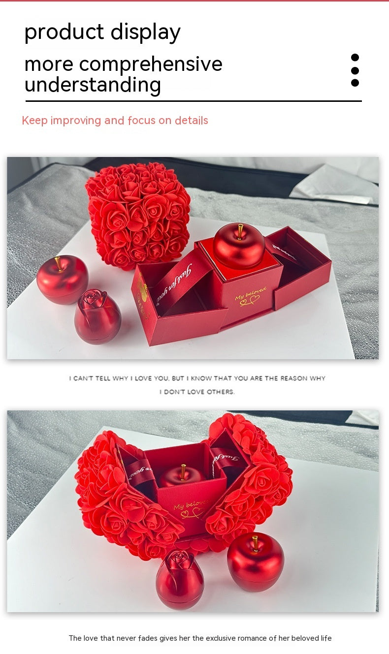 Valentines Day Gift Soap Rose Gift Box Crystal Pendant Necklace Eternal Flower Jewelry Box Set Wedding Birthday Gift For Girlfriend - ARCHSHOPE