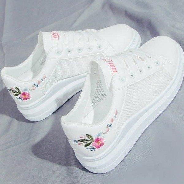 Chaussures en filet pour femmes, chaussures blanches en maille respirante pour femmes