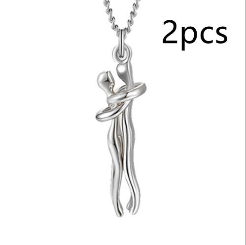 Love Hug Necklace Unisex Men Women Couple Jewelry Simple Temperament Clavicle Chain Valentines Day Lover Gift - ARCHSHOPE