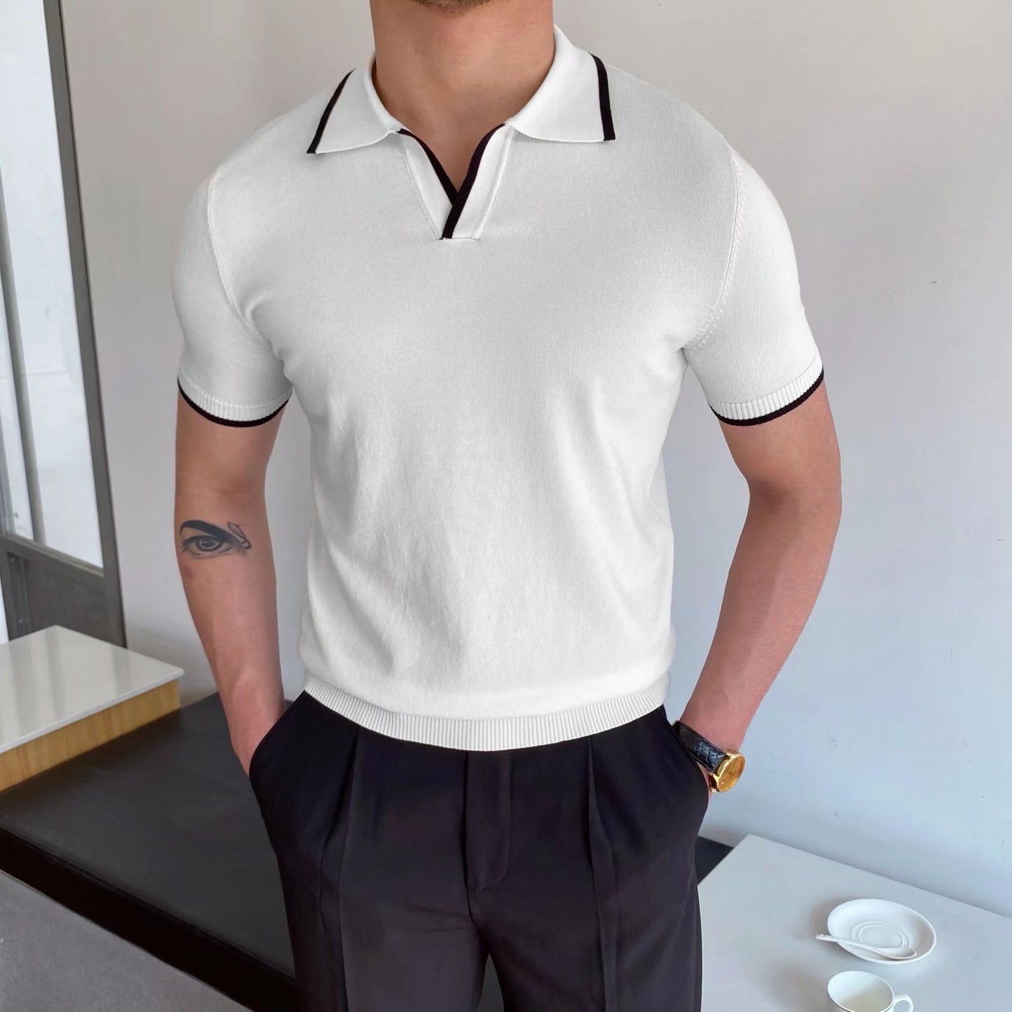 Casual Polo Collar Polo Shirt For Men - ARCHSHOPE