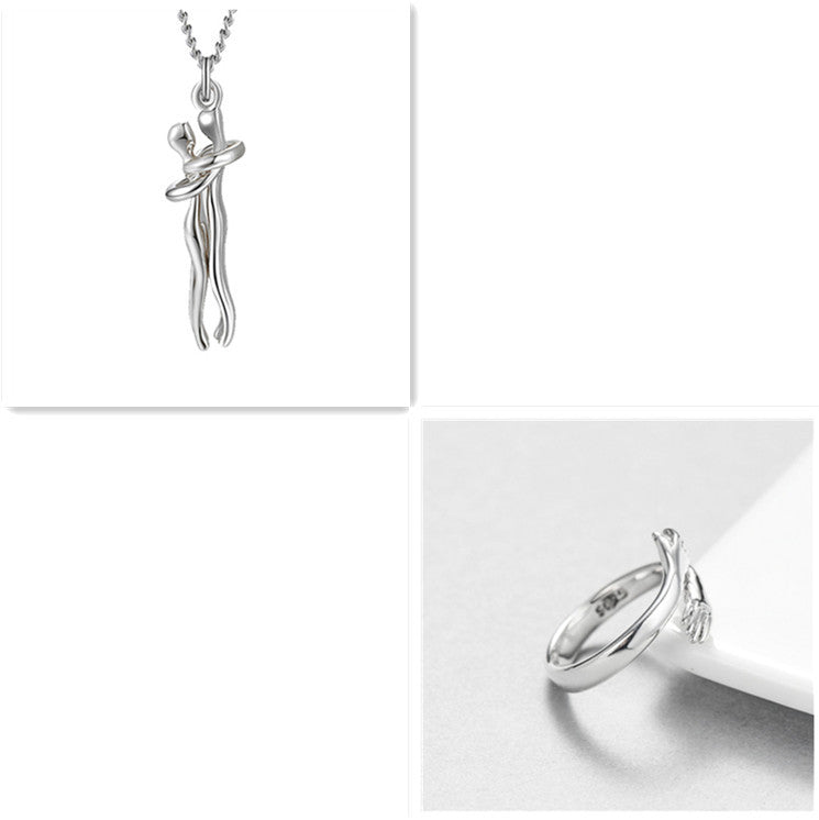 Love Hug Necklace Unisex Men Women Couple Jewelry Simple Temperament Clavicle Chain Valentines Day Lover Gift - ARCHSHOPE