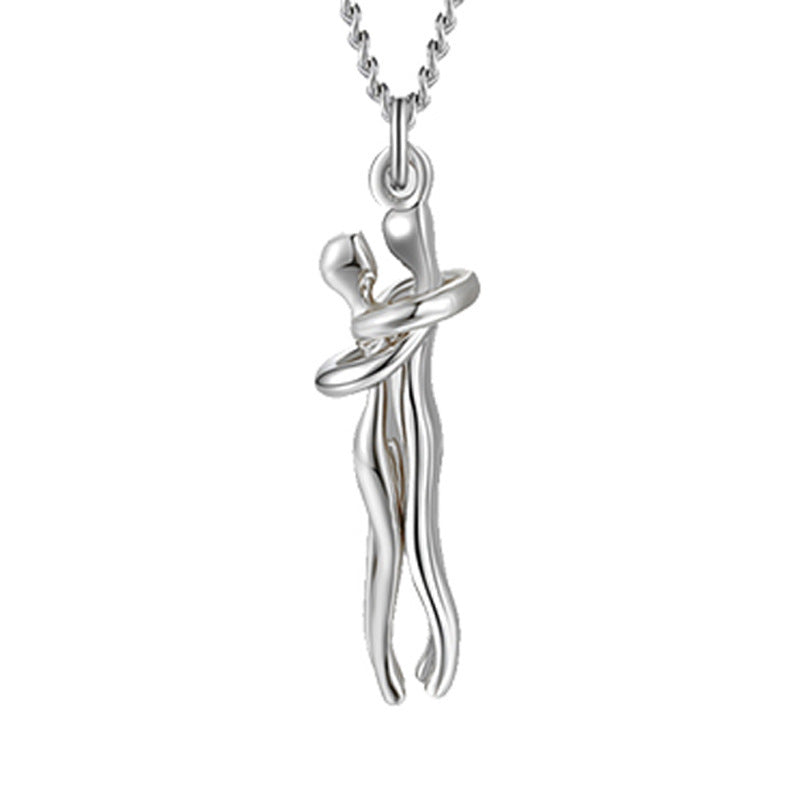 Love Hug Necklace Unisex Men Women Couple Jewelry Simple Temperament Clavicle Chain Valentines Day Lover Gift - ARCHSHOPE
