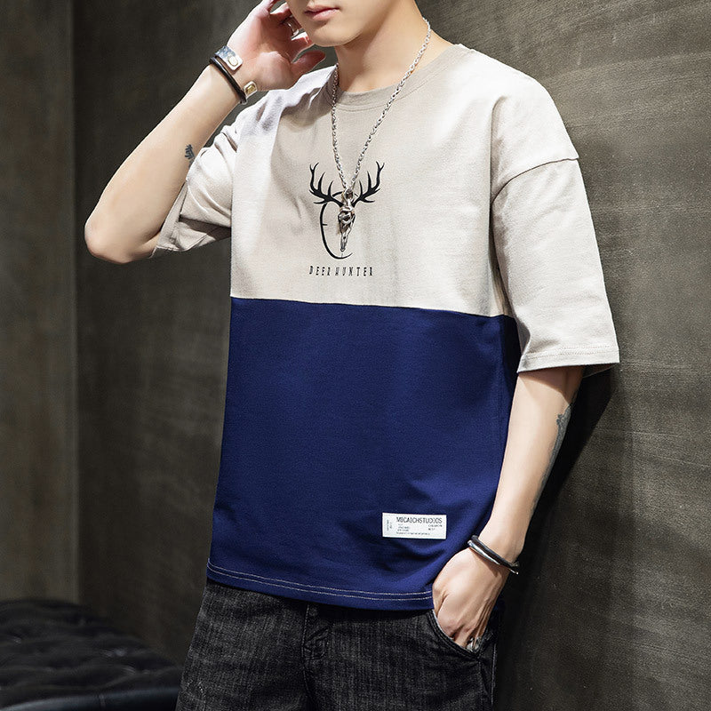 Loose casual half sleeve T-shirt men - ARCHSHOPE