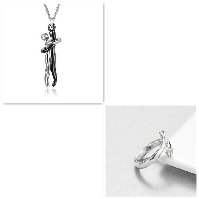Love Hug Necklace Unisex Men Women Couple Jewelry Simple Temperament Clavicle Chain Valentines Day Lover Gift - ARCHSHOPE