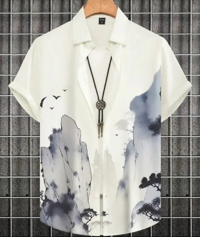 Plus Size Casual 3D Digital Printing Short Sleeve