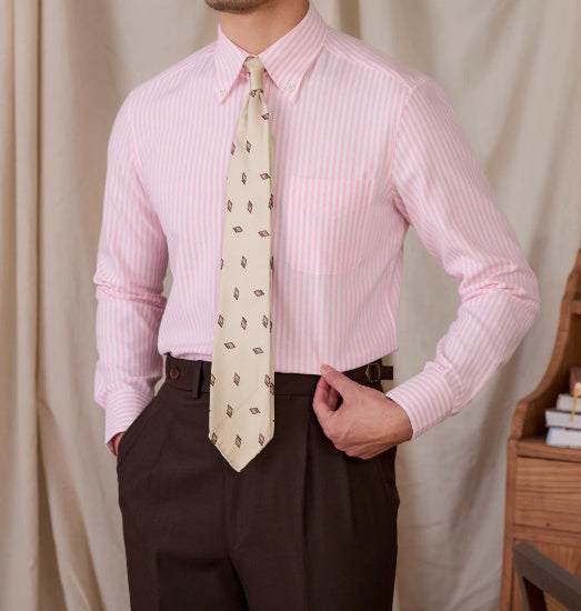 Cotton Slim-fit Striped Long-sleeved Shirt Breathable Casual Business Shirt