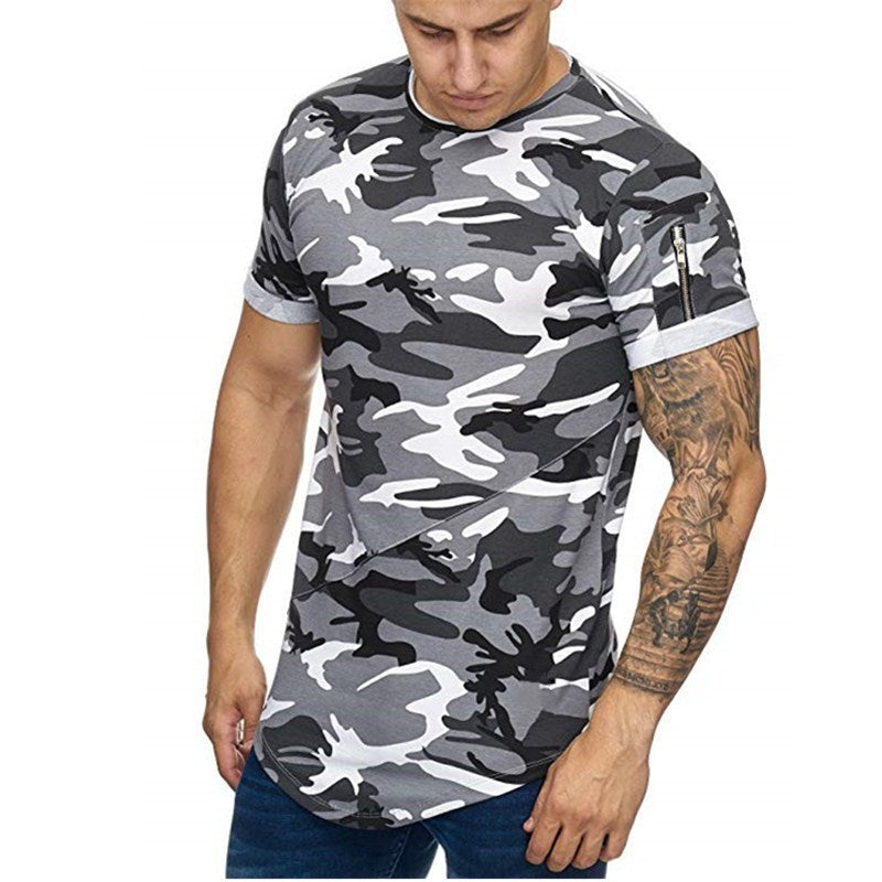 Men's T-shirt Camouflage Gradient Printing Casual Men's Short Sleeve T-shirt - ARCHSHOPE
