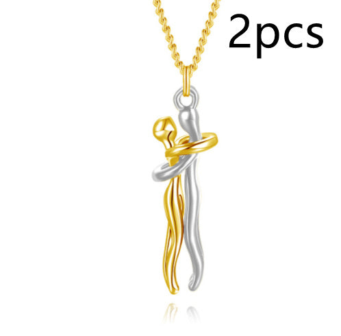 Love Hug Necklace Unisex Men Women Couple Jewelry Simple Temperament Clavicle Chain Valentines Day Lover Gift - ARCHSHOPE