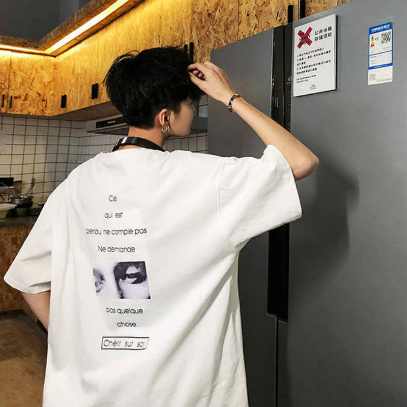 Loose half short sleeve t-shirt men - ARCHSHOPE