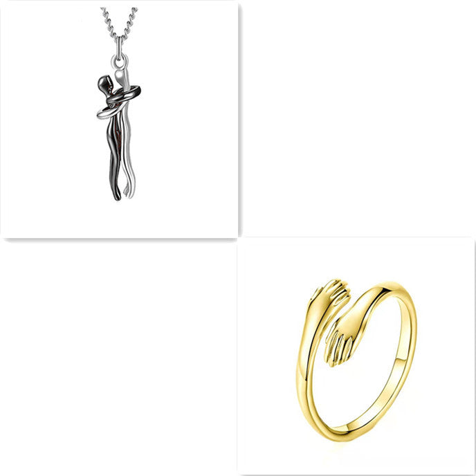 Love Hug Necklace Unisex Men Women Couple Jewelry Simple Temperament Clavicle Chain Valentines Day Lover Gift - ARCHSHOPE