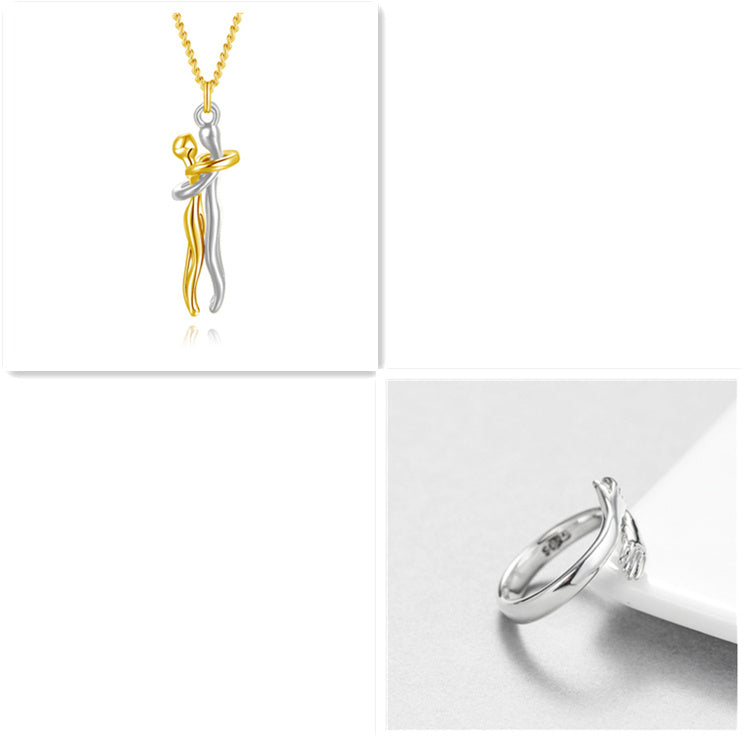 Love Hug Necklace Unisex Men Women Couple Jewelry Simple Temperament Clavicle Chain Valentines Day Lover Gift - ARCHSHOPE