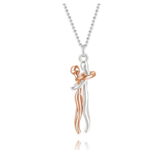 Love Hug Necklace Unisex Men Women Couple Jewelry Simple Temperament Clavicle Chain Valentines Day Lover Gift - ARCHSHOPE