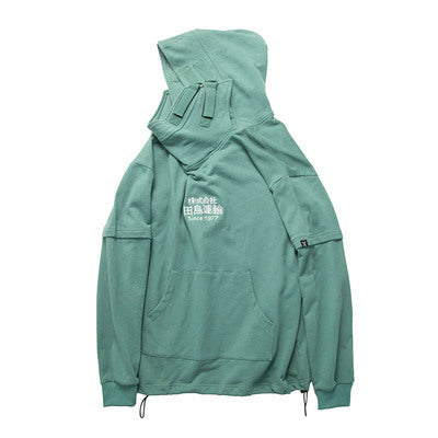 High collar coat hooded sweater - ARCHSHOPE