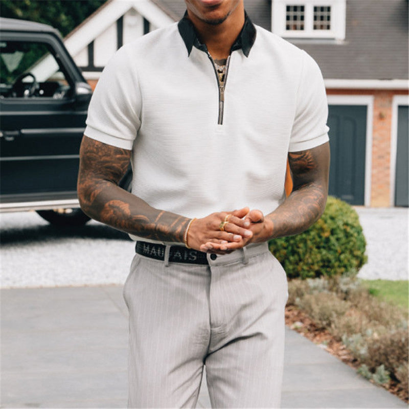 Polo Shirt Pure White Element Short Sleeve Men - ARCHSHOPE