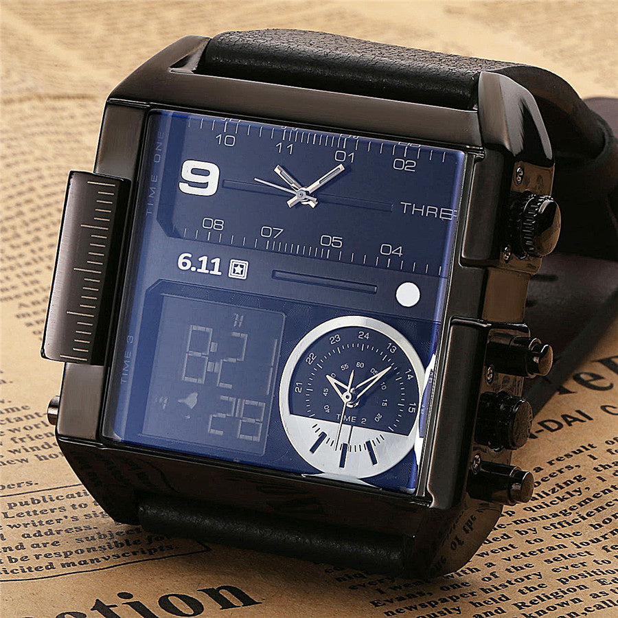 611 date 8145 countdown waterproof backlight luminous double display electronic watch - ARCHSHOPE