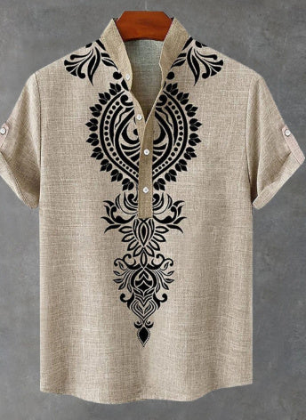 Summer Men's Breathable Four-sided Stretch Short Sleeve