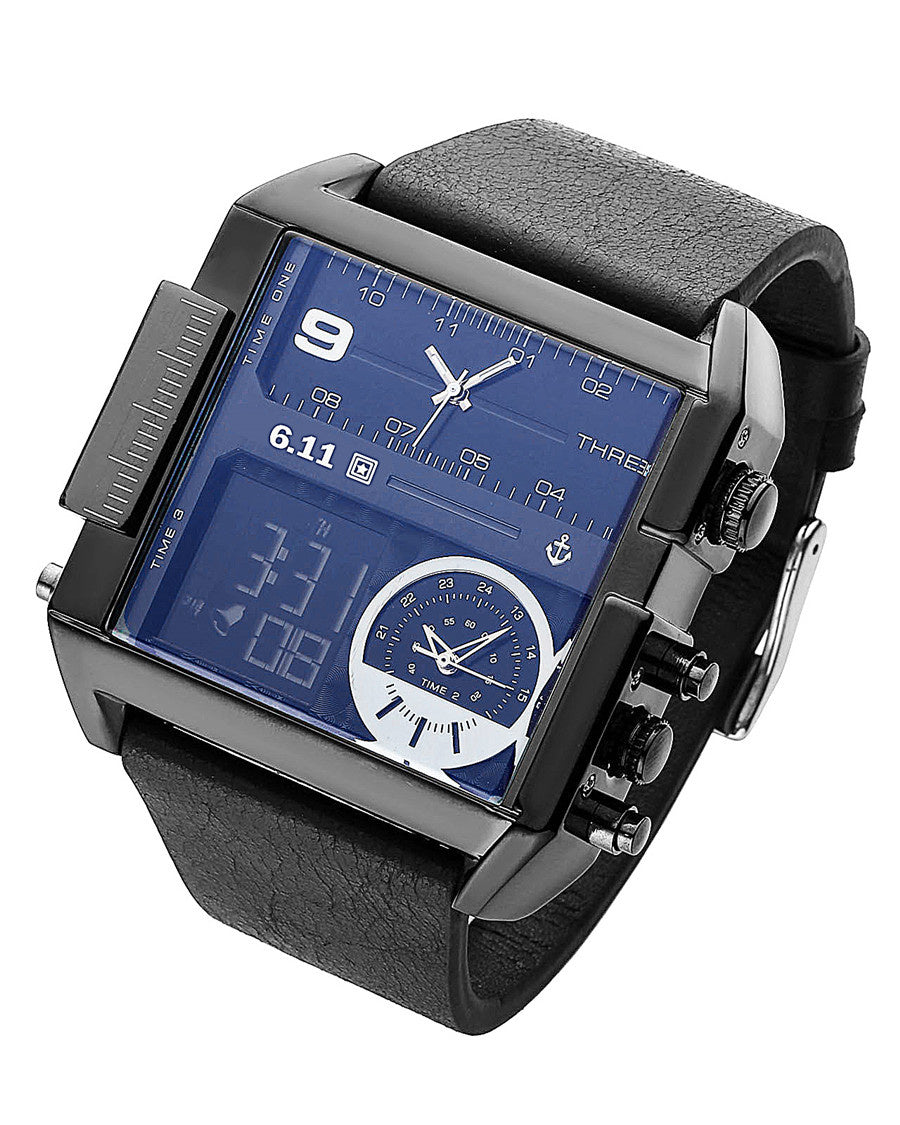 611 date 8145 countdown waterproof backlight luminous double display electronic watch - ARCHSHOPE