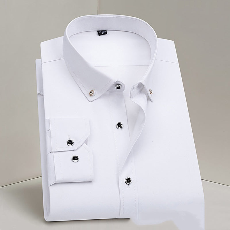 Chemise homme, tenue de soirée, mariage professionnel, témoin, sans repassage, blanc pur