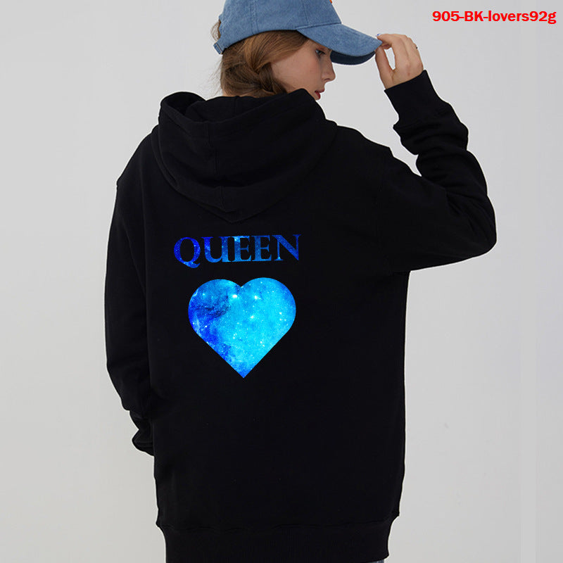 Women Hoodies King Queen Printed Sweatshirt Lovers - ARCHSHOPE