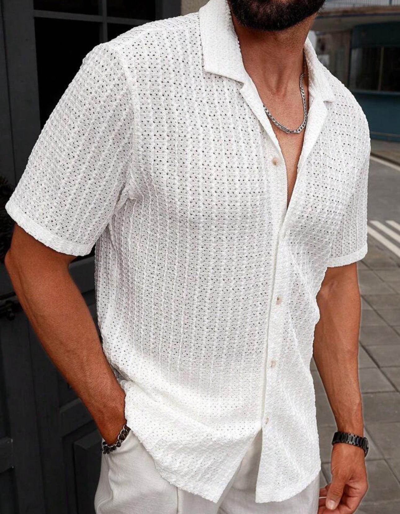 New Men's Fashion Casual Slim Top