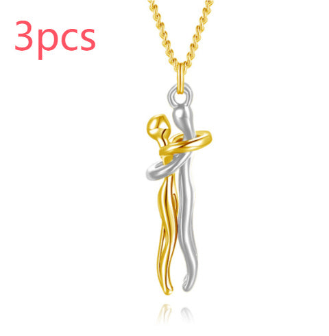 Love Hug Necklace Unisex Men Women Couple Jewelry Simple Temperament Clavicle Chain Valentines Day Lover Gift - ARCHSHOPE