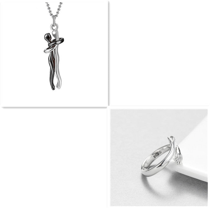 Love Hug Necklace Unisex Men Women Couple Jewelry Simple Temperament Clavicle Chain Valentines Day Lover Gift - ARCHSHOPE