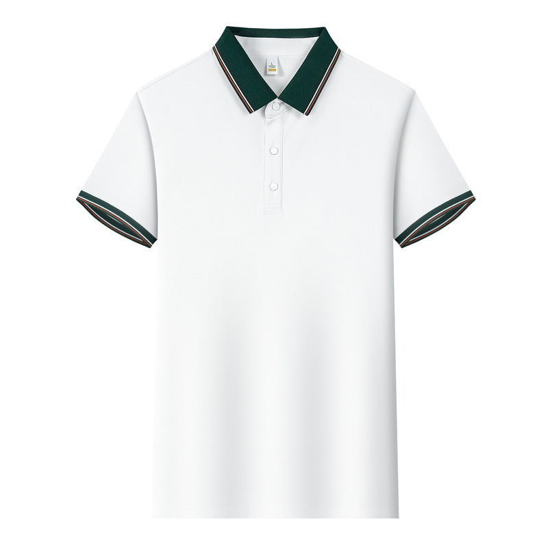 Chemise à manches courtes et col rabattu avec coutures colorées pour vêtements de travail