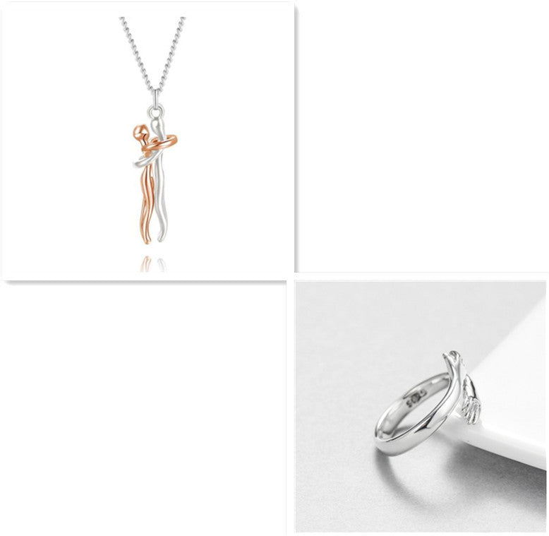 Love Hug Necklace Unisex Men Women Couple Jewelry Simple Temperament Clavicle Chain Valentines Day Lover Gift - ARCHSHOPE