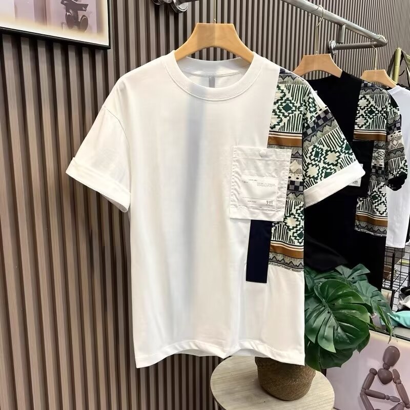 Men's T-shirt Summer New Work Clothes Style Color Matching Top - ARCHSHOPE