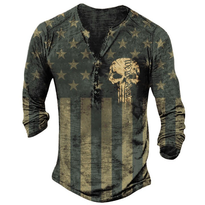 Printed Men's Street Long-sleeved Sports T-shirt - ARCHSHOPE