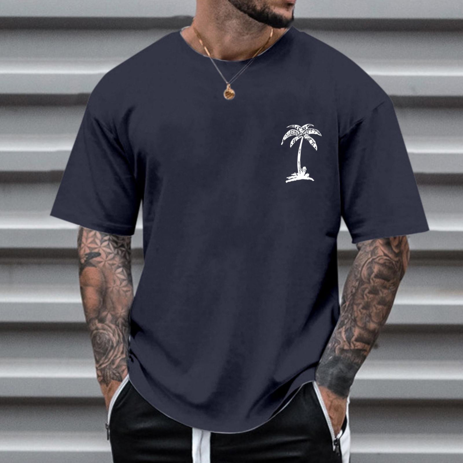 Men's Round Neck Printed Simple Pullover Short Sleeve T-shirt - ARCHSHOPE