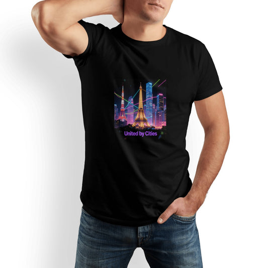 City Printed Men's Pure Cotton T-shirt - Casual Round Neck, Slightly Elastic, Suitable For Summer Knitted Fabric, Classic Fit Adult Shirt, Couple Shirt - ARCHSHOPE