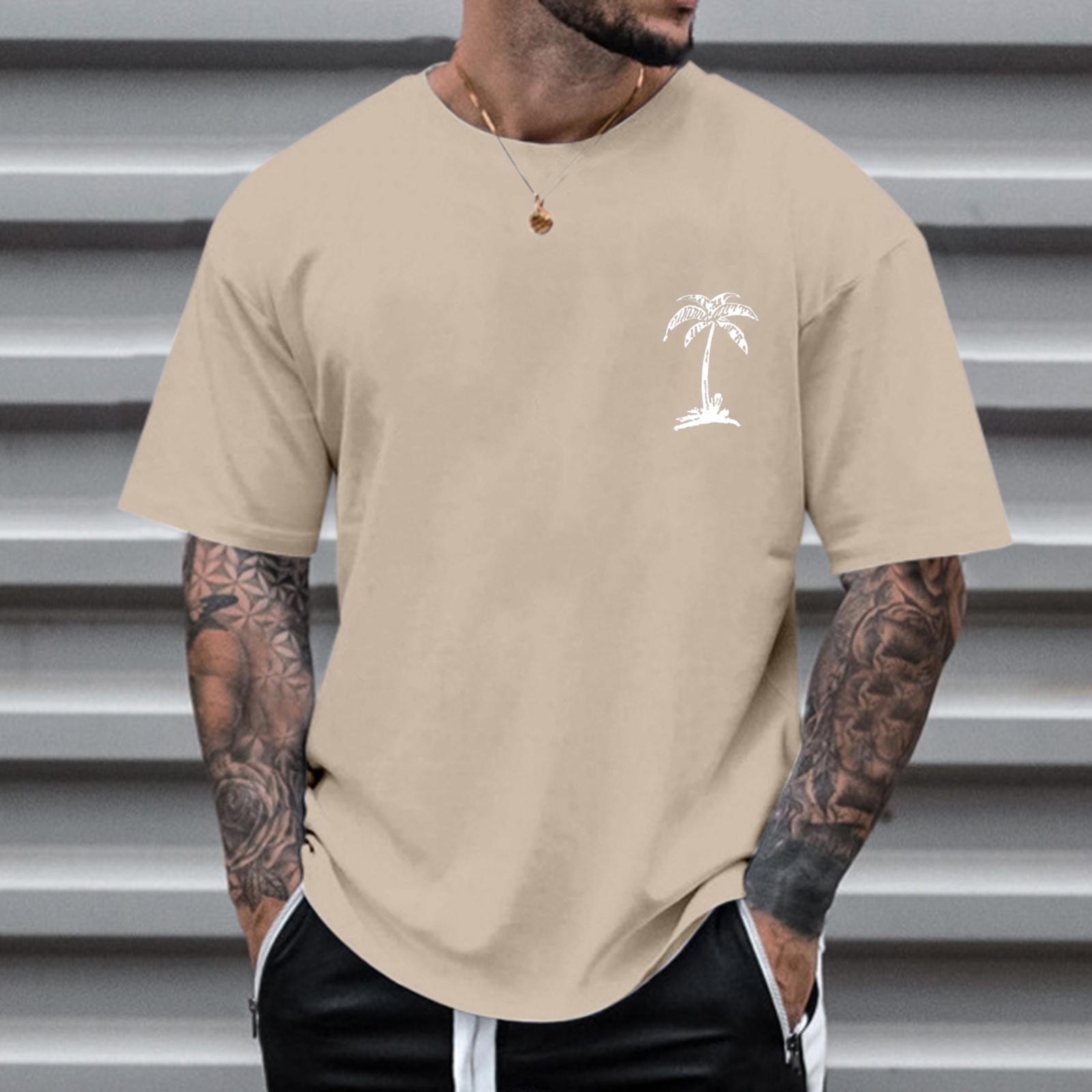 Men's Round Neck Printed Simple Pullover Short Sleeve T-shirt - ARCHSHOPE