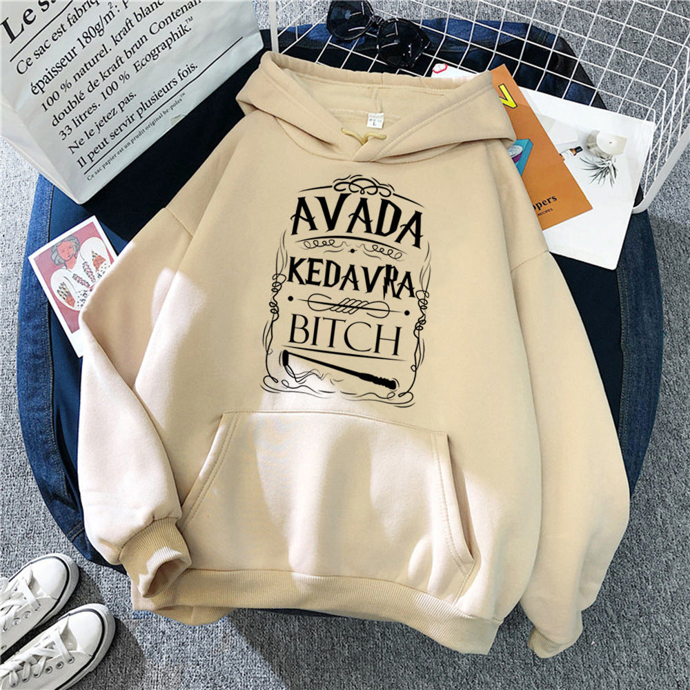 Women With Fleece Loose Hoodies And Letters - ARCHSHOPE