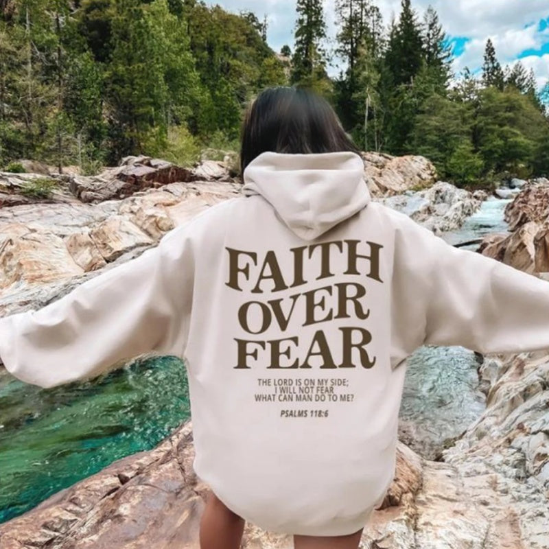 Faith Over Fear Christian Hoodie Christian Sweatshirt Jesus Hoodie Trendy Hoodie Bible Verse Shirt Unisex Aesthetic Clothes - ARCHSHOPE