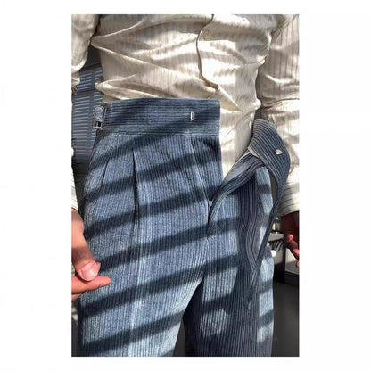 Mid-High Waist Suit Pants Men's Casual Pants Slim Drooping Straight