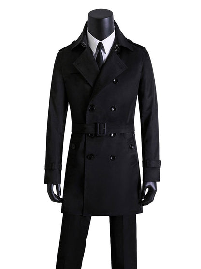 Men's slim long trench coat