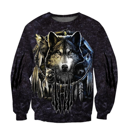 Darkness Dreamcatcher Wolf 3D Printed Men Hoodies Sweatshirt - ARCHSHOPE